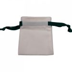 Samt-Schmuckbeutel weiß-grün 8x10