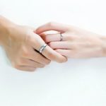 Damen-Ehering, Edelstahl, mit Kristall, Silber, Größe 6