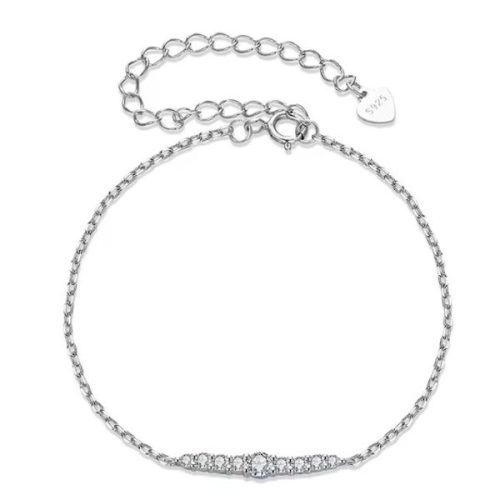 Ezüst karkötő moissanitkristállyal