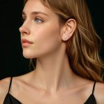 Ezüst szívfülbevaló moissanitkristállyal