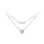 Ezüst dupla nyaklánc kristálymedállal