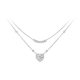 Ezüst dupla nyaklánc kristálymedállal