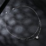 Ezüst dupla nyaklánc kristálymedállal