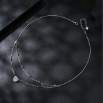 Ezüst dupla nyaklánc kristálymedállal