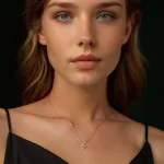 Ezüst nyaklánc virágmedállal