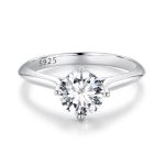 Ezüst női eljegyzési gyűrű kristállyal, 8-as méret