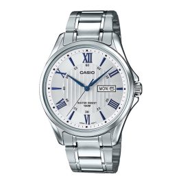 Casio Collection MTP-1384D-7A2VEF Herrenuhr, Silber/Weiß