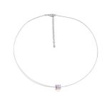 Antiallergene, transparente Halskette, verziert mit Swarovski-Kristallen