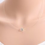 Antiallergene, transparente Halskette, verziert mit Swarovski-Kristallen