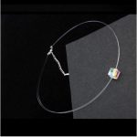 Antiallergene, transparente Halskette, verziert mit Swarovski-Kristallen