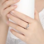 Herz-Silberring, Lila, 6