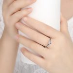 Herz-Silberring, Lila, 7