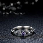 Herz-Silberring, Lila, 8