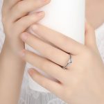 Herz-Silberring, Lila, 8