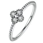 Kleiner Silberring mit Blumen, Silber, 8