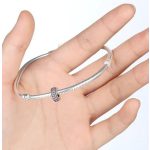  Silberner Ringanhänger, verziert mit Kristallsteinen, rosa