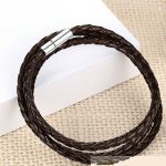 Geflochtenes dreifaches Lederarmband, Braun