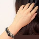  Lederarmband mit Anhänger, Peace