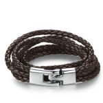  Geflochtenes Sechs-Lederarmband, Braun