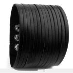  Lacklederarmband für Herren, Schwarz