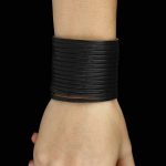  Lacklederarmband für Herren, Schwarz