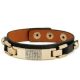  Goldfarbenes Lederarmband, Schwarz