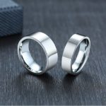 Herren-Ehering aus Edelstahl, Silber, Größe 10