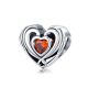 Ezüst charm (925), szív a szívben