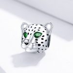 Ezüst charm (925), leopárdfej