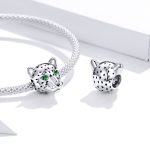 Ezüst charm (925), leopárdfej