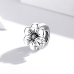 Ezüst charm (925), virág katicával