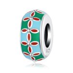 Ezüst charm, lótusz mintával