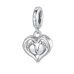 Ezüstcharm, babatalp szívvel