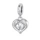 Ezüstcharm, babatalp szívvel