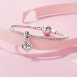 Ezüstcharm, babatalp szívvel