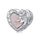 Ezüstcharm, szív gyöngyházzal
