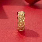 Ezüst charm (925) virágokkal, aranyszínben