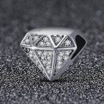 Ezüst charm (925), gyémántforma kristályokkal