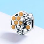 Ezüst charm méhekkel