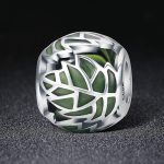 Ezüst charm levélmintával