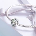 Ezüst charm levélmintával