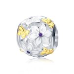 Ezüst charm virágokkal