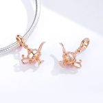 Ezüst charm, teáskanna, rózsaarany