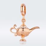 Ezüst charm, teáskanna, rózsaarany