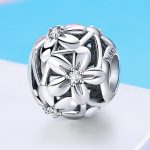 Ezüst charm, virág