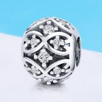 Ezüst charm, áttört gyöngy