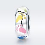 Ezüst charm, lábnyomok