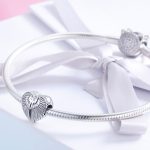 Ezüst charm, angyalszárny