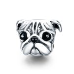 Ezüst charm, bulldogfej