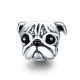 Ezüst charm, bulldogfej